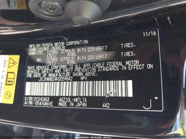 JTJYARBZ4H2059842 Lexus 8ar-fts