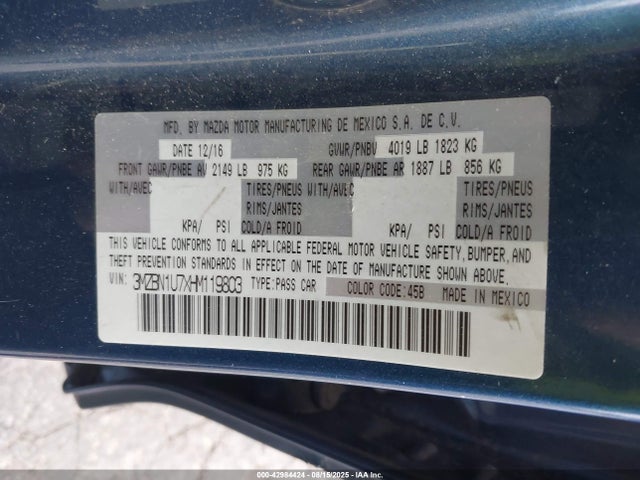 3MZBN1U7XHM119803 Mazda pe