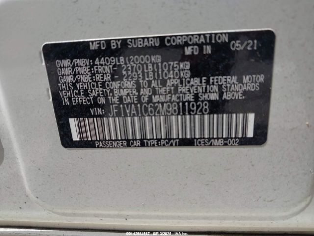 2021 SUBARU WRX JF1VA1C62M9811928 Photo 8