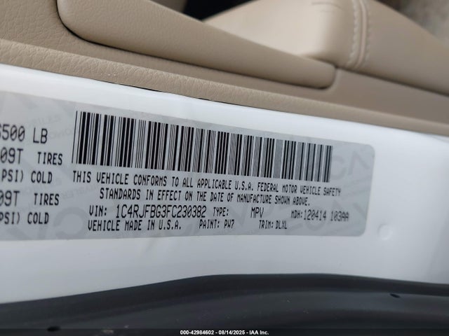 Jeep Grand Cherokee 2015 1C4RJFBG3FC230382 Image 9