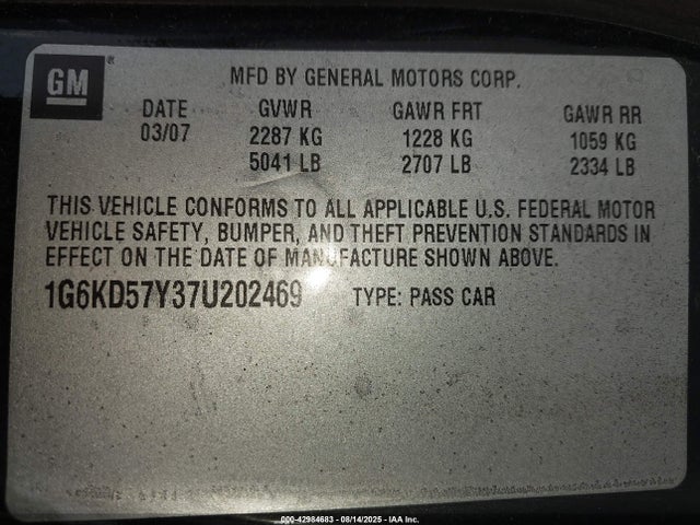 2007 CADILLAC DTS 1G6KD57Y37U202469 Photo 8