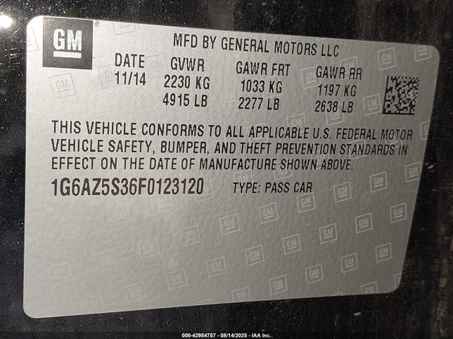 2015 CADILLAC CTS 1G6AZ5S36F0123120 Photo 8