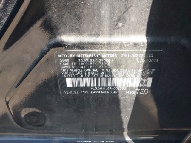 2024 MITSUBISHI MIRAGE ML32AUHJ8RH002350 Photo 8