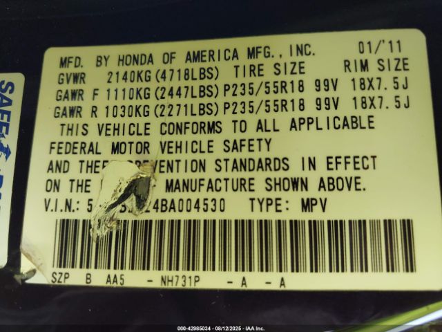 2011 ACURA RDX 5J8TB2H24BA004530 Photo 8