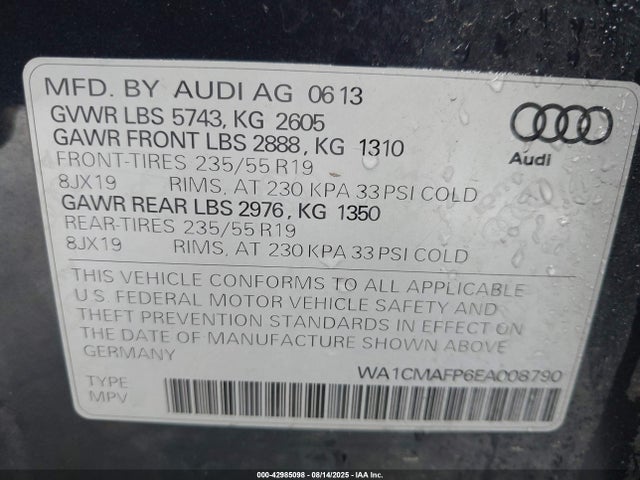 2014 AUDI Q5 WA1CMAFP6EA008790 Photo 8