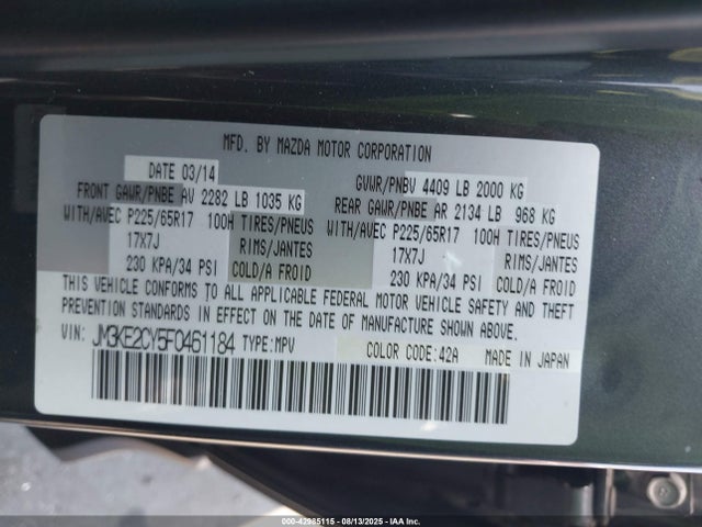 Mazda py 2015 JM3KE2CY5F0461184 Image 9