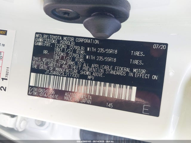 JTJSARBZ2L2177001 Lexus 8ar-fts