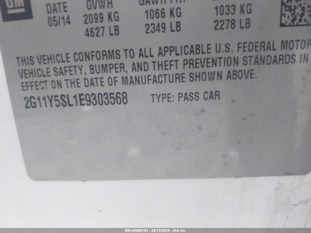 Chevrolet lkw 2014 2G11Y5SL1E9303568 Image 9