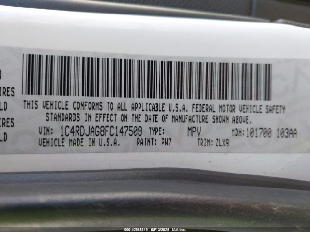 2015 DODGE DURANGO 1C4RDJAG8FC147509 Photo 8