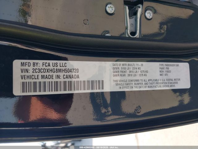 2021 DODGE CHARGER 2C3CDXHG8MH504720 Photo 8