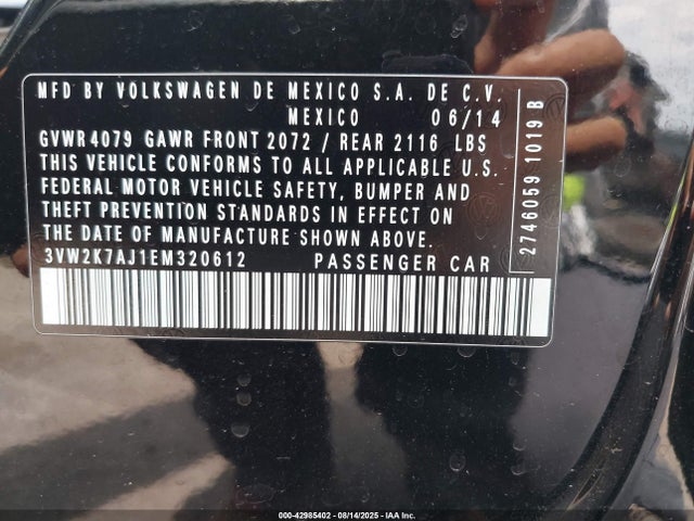 Volkswagen Jetta 2014 3VW2K7AJ1EM320612 Image 9