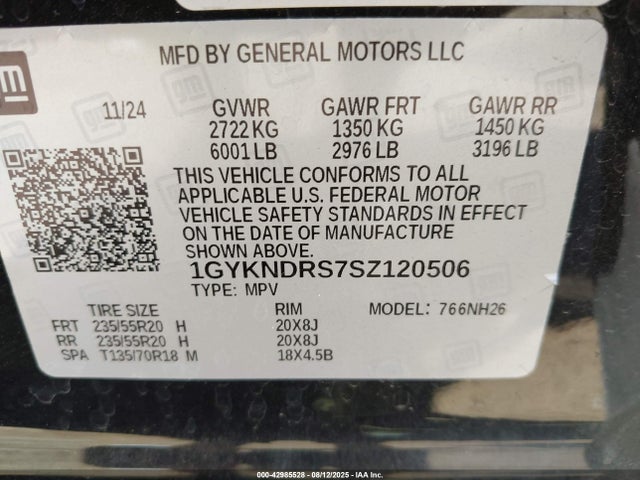 2025 CADILLAC XT5 1GYKNDRS7SZ120506 Photo 8