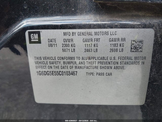 2012 CADILLAC CTS 1G6DG5E55C0103467 Photo 8