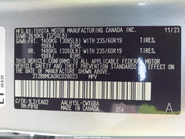 Lexus a25a-fxs, 5nm+4nm 2024 2T2BBMCA0RC028023 Image 9