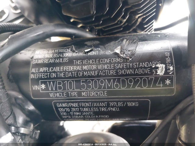 BMW 2021 2021 WB10L5309M6D92074 Image 10