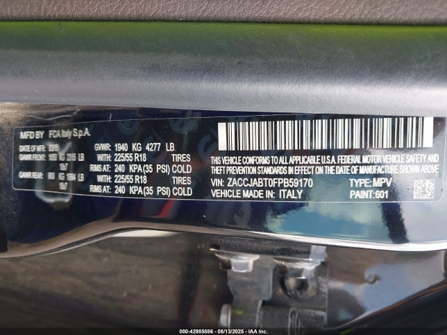 ZACCJABT0FPB59170 Jeep Renegade