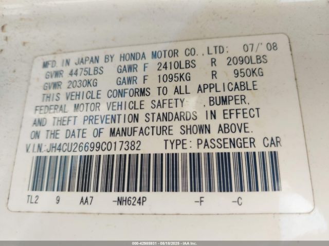 2009 ACURA TSX JH4CU26699C017382 Photo 8