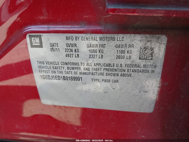 2011 CADILLAC CTS 1G6DJ5ED1B0169991 Photo 8