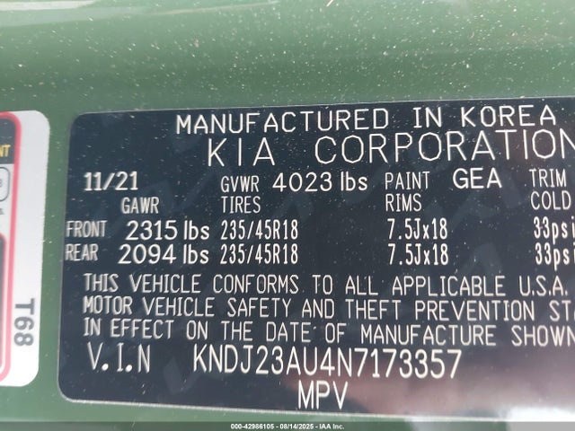 KNDJ23AU4N7173357 KIA mpi nu