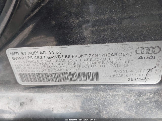 2010 AUDI A4 WAUBFAFL6AN030796 Photo 8