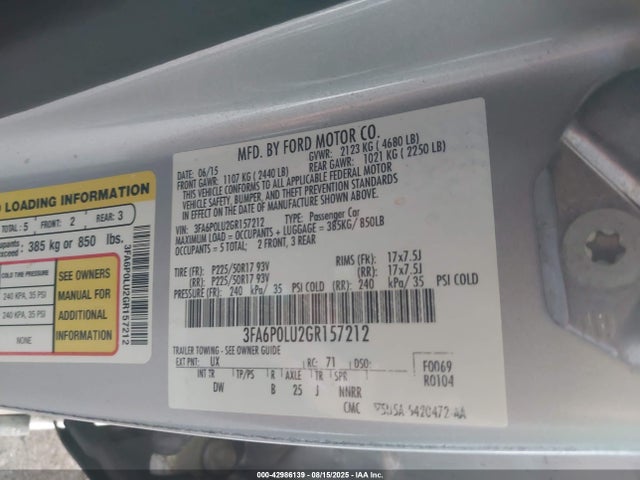 Ford Fusion 2016 3FA6P0LU2GR157212 Image 22