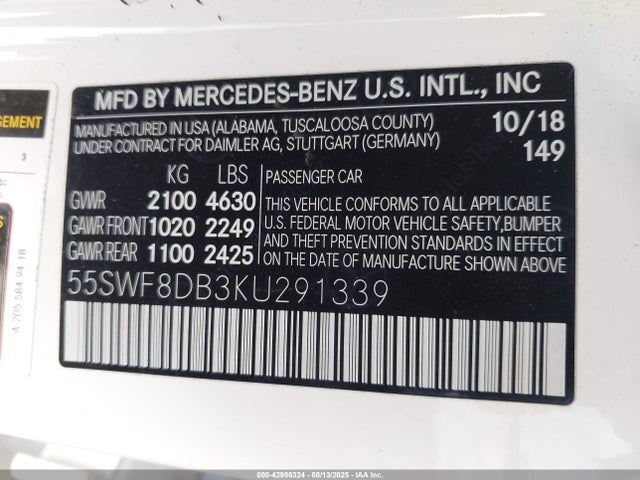 55SWF8DB3KU291339 Mercedes-Benz m264