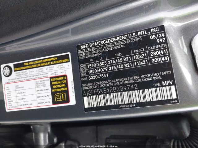 2024 MERCEDES-BENZ GLS 450 4JGFF5KE4RB239742 Photo 8