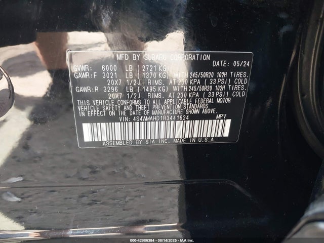 4S4WMAHD1R3441624 Subaru Ascent