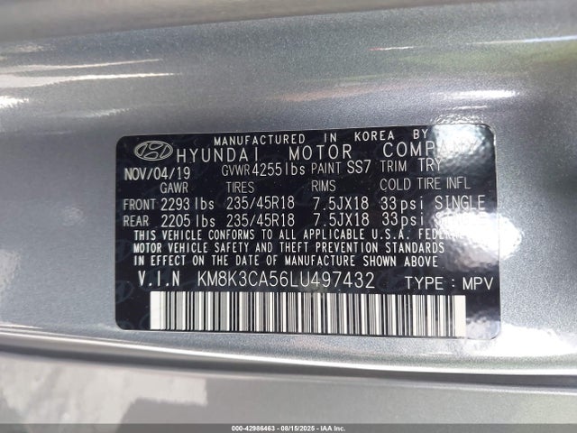 Hyundai t-gdi gamma 2020 KM8K3CA56LU497432 Image 9