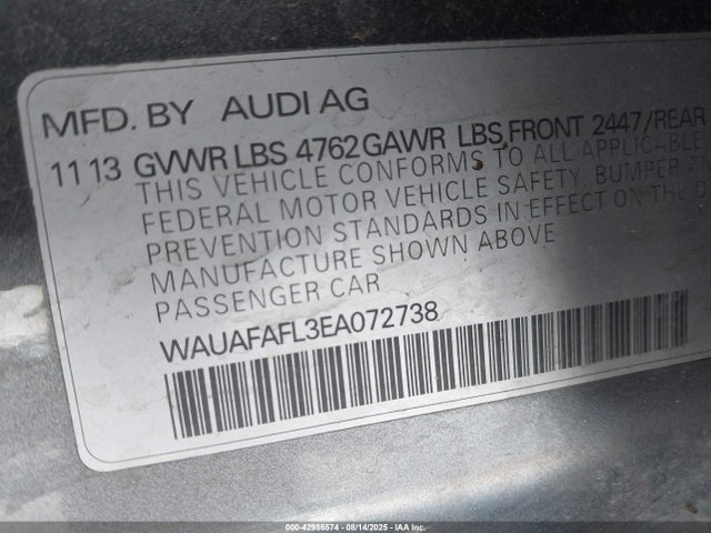 2014 AUDI A4 WAUAFAFL3EA072738 Photo 8