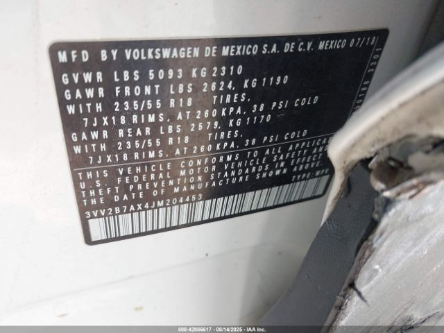 2018 VOLKSWAGEN TIGUAN 3VV2B7AX4JM204453 Photo 8