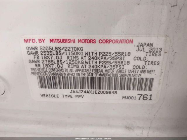 2014 MITSUBISHI OUTLANDER JA4JZ4AX1EZ009848 Photo 8