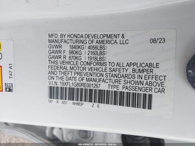 Honda l15b7 2024 19XFL1G80RE001267 Image 9