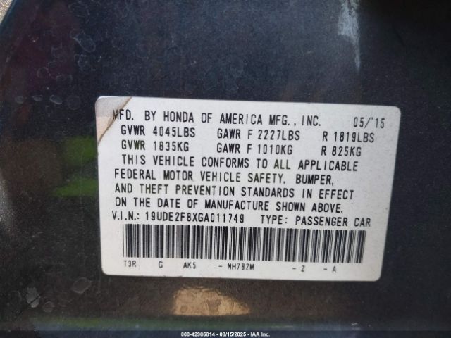 2016 ACURA ILX 19UDE2F8XGA011749 Photo 8