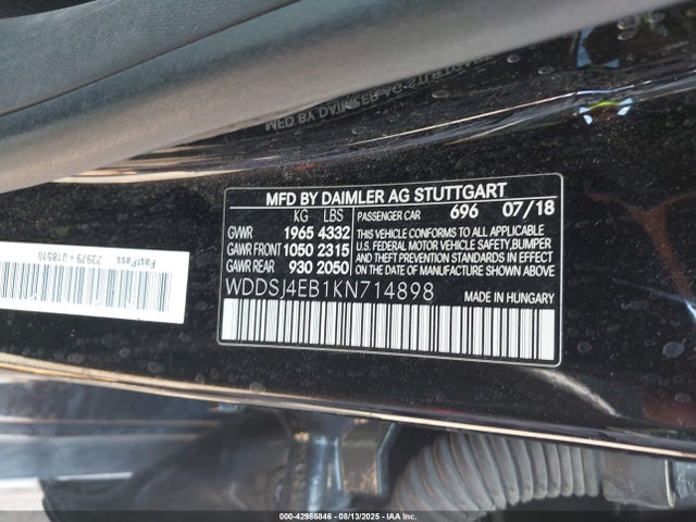 Mercedes-Benz m270 2019 WDDSJ4EB1KN714898 Image 9