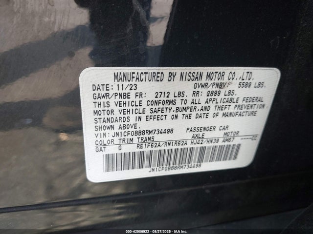 Nissan motor 2024 JN1CF0BB8RM734498 Image 9