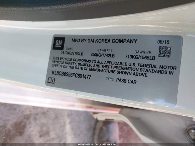 Chevrolet ll0 2015 KL8CB6S93FC801477 Image 9