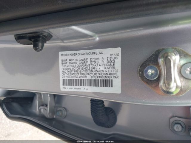 2020 ACURA TLX 19UUB1F34LA010002 Photo 8