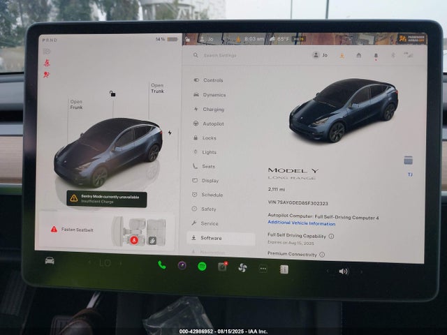 2025 TESLA MODEL Y 7SAYGDED8SF302323 Photo 6