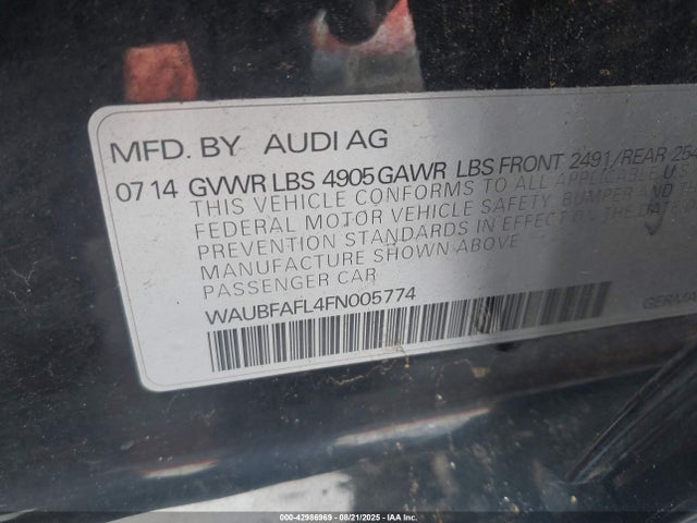 2015 AUDI A4 WAUBFAFL4FN005774 Photo 8