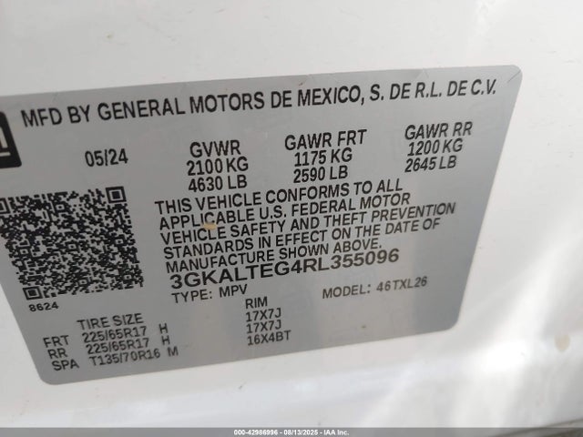 3GKALTEG4RL355096 GMC lsd