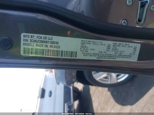 Jeep Compass 2022 3C4NJCBB4NT138248 Image 9