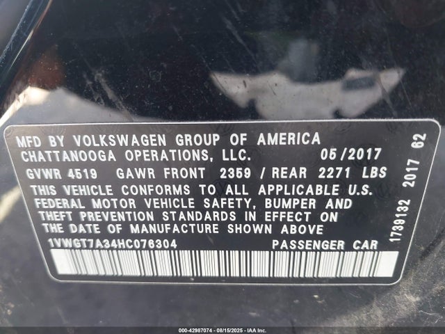 1VWGT7A34HC076304 Volkswagen tsi