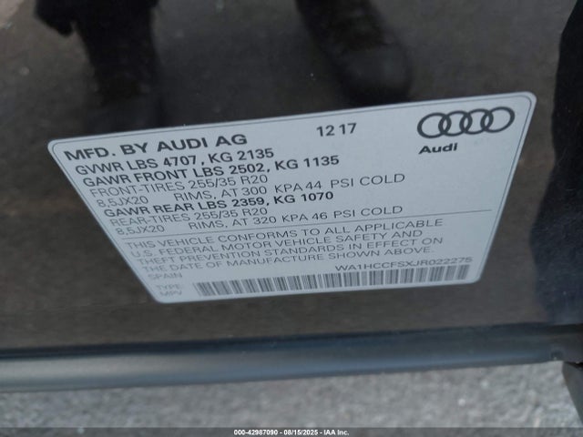 2018 AUDI Q3 WA1HCCFSXJR022275 Photo 8