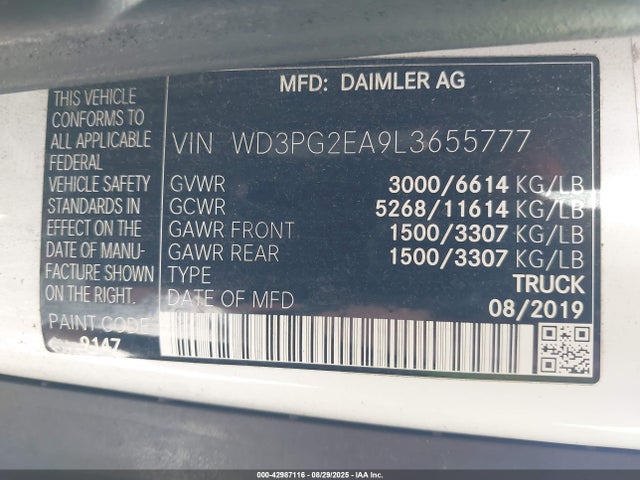 Mercedes-Benz m274 2020 WD3PG2EA9L3655777 Image 9