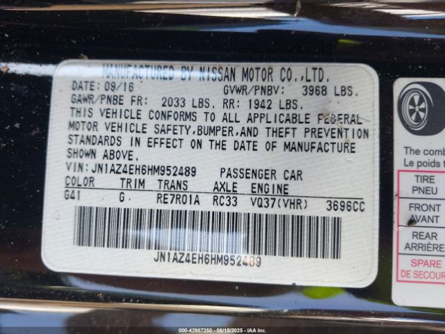 2017 NISSAN 370Z JN1AZ4EH6HM952489 Photo 8