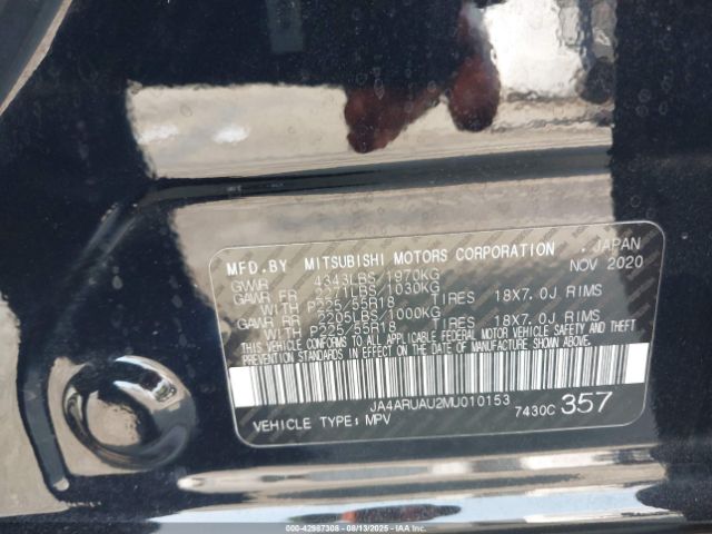 2021 MITSUBISHI OUTLANDER SPORT JA4ARUAU2MU010153 Photo 8