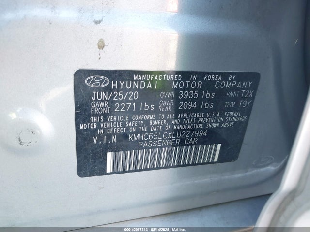 KMHC65LCXLU227994 Hyundai gdi kappa