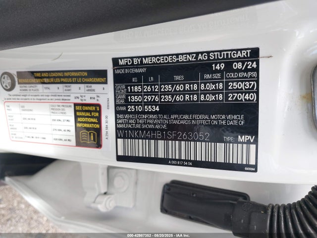 W1NKM4HB1SF263052 Mercedes-Benz m254
