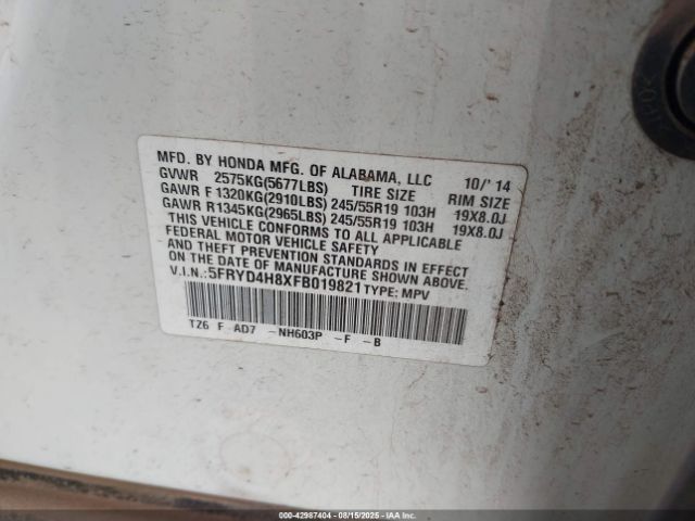 2015 ACURA MDX 5FRYD4H8XFB019821 Photo 8